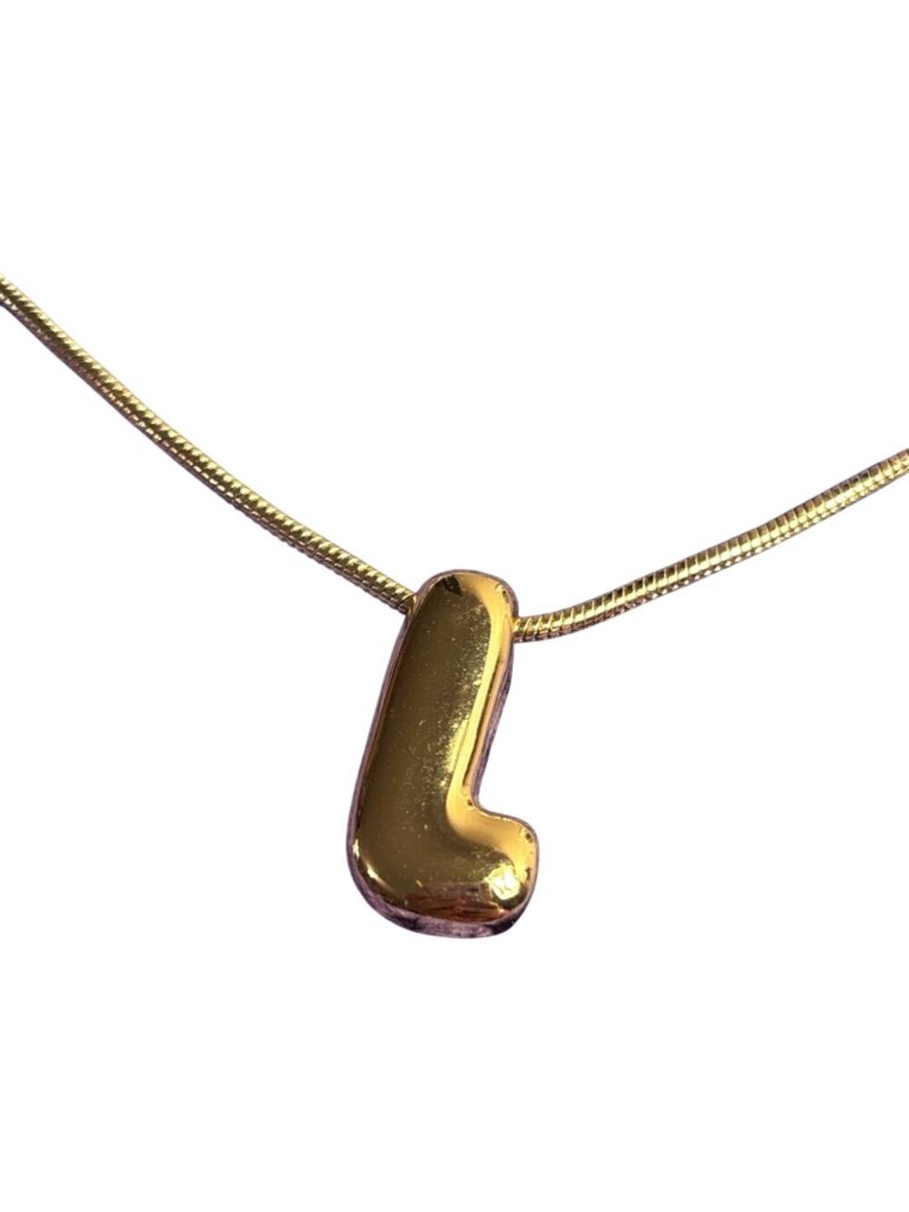 Leo & Luca L Initial Balloon Letter Pendant Necklace 18K Plated Brass Chain